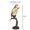 Red Parrot Stained Glass Lamp with Satin Bronze Finish Base - Perfect for a Living Room, Bedroom, Office, & More